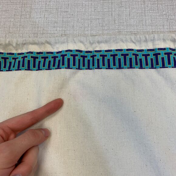 Tory Burch Shoe Bag Cream Cotton Drawstring Tie Dust Protection Storage 15x12 - Picture 6 of 10